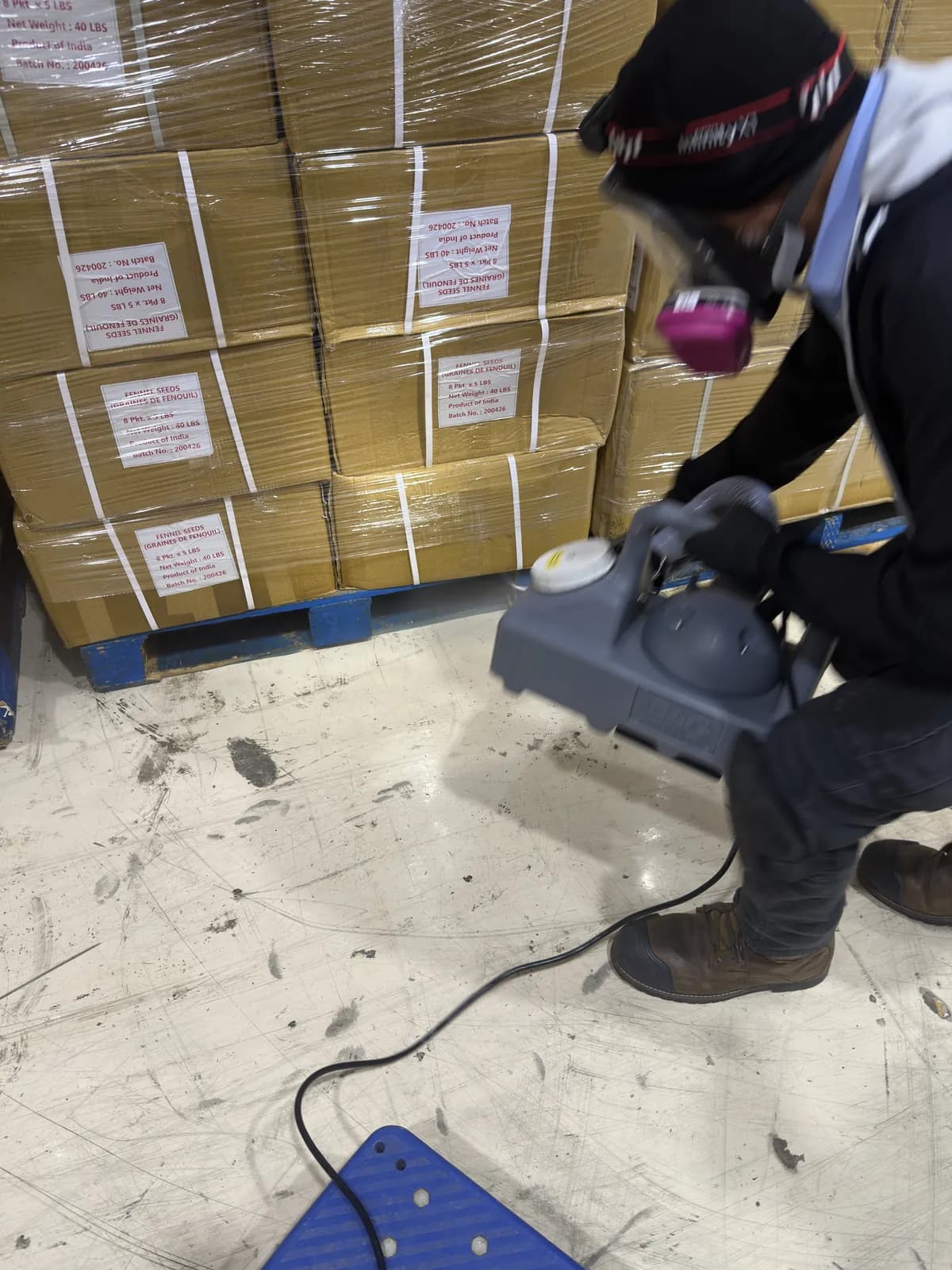 Sterex technician fogging a commercial storage facility in the GTA