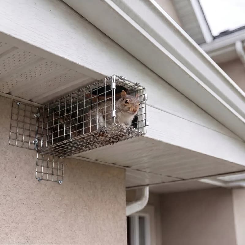 Squirrel one-way door installed on fascia in the GTA