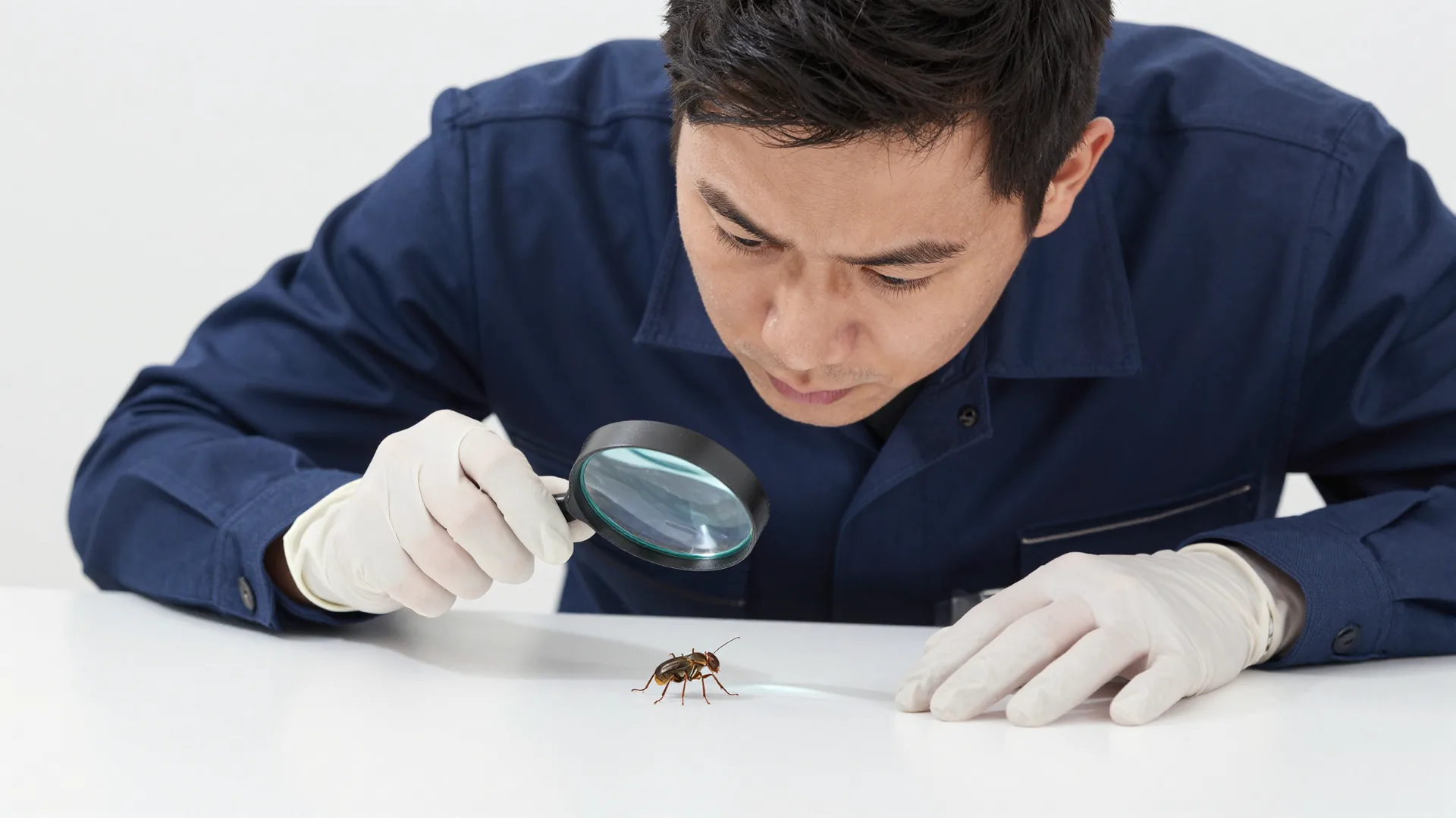 Sterex technician identifying a pest specimen